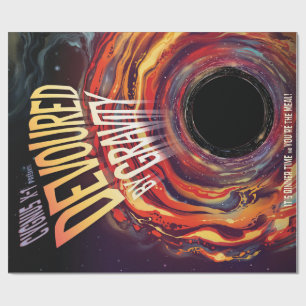 Devoured By Gravity Halloween Hole Black Horror Wrapping Paper