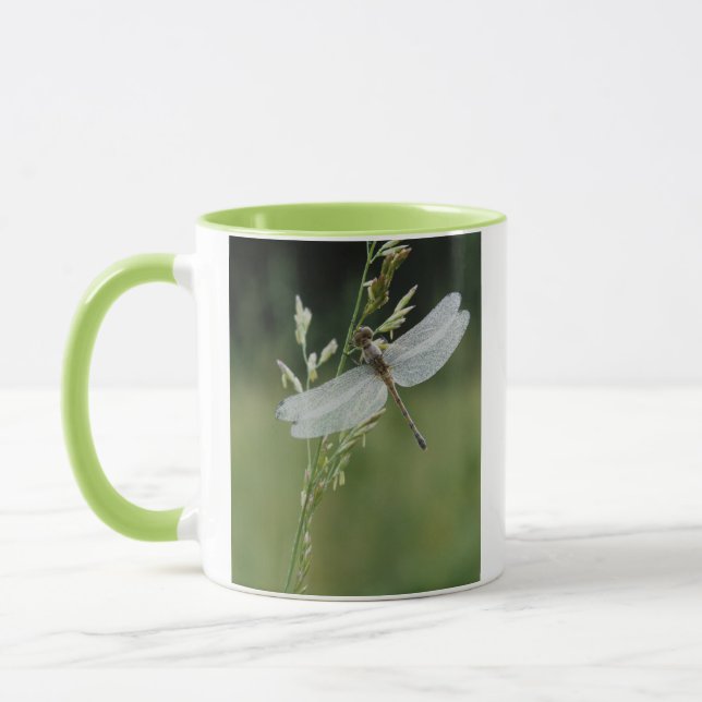 Dew covered Darner Dragonfly Mug (Left)