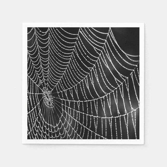 Dew-Covered Spiderweb Napkin (Front)