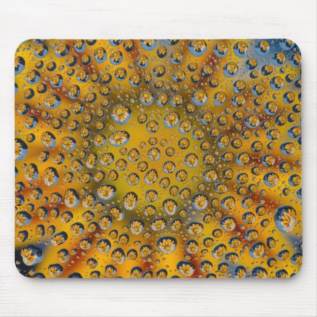 Dew Drop reflection of flower, Crescent City, Mouse Pad (Front)