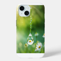 Dew Drop With Daisy Reflection