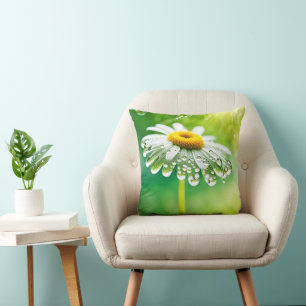 Dew Drops On A Daisy Cushion
