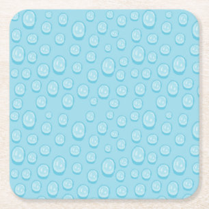 Dew drops square paper coaster