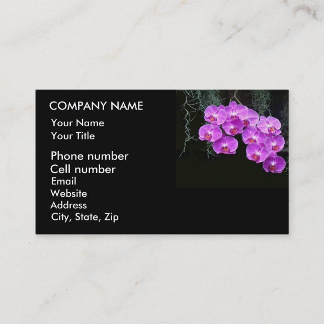 Dew-Kissed Orchids Business Card (Front)