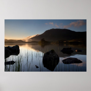 Dew on the Reeds by the Lake Poster