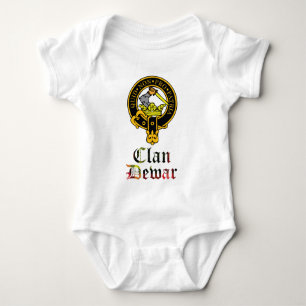 Dewar Scottish Crest Tartan Clan Name Clothes Baby Bodysuit
