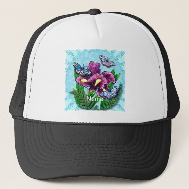 Dewdrop Butterfly Iris hat (Front)