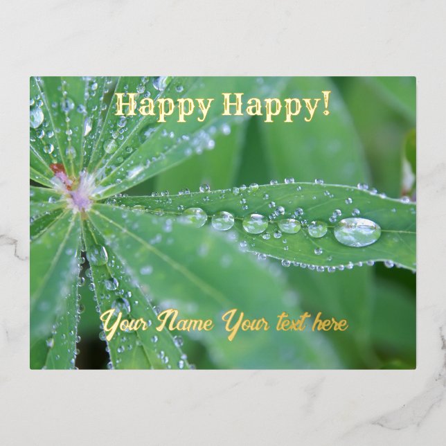 Dewdrop Foil Holiday Postcard (Front)
