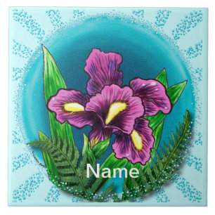 Dewdrop iris  ceramic tile