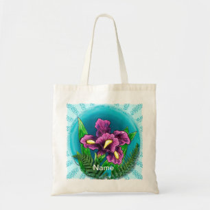 Dewdrop iris tote bag
