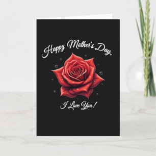 Dewdrop Rose Mothers Day Card