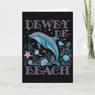 Dewey Beach De Dolphin Lover Colourful Beach Souve Card