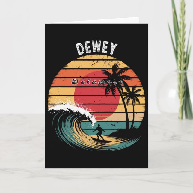 Dewey Beach Delaware Beach Surfing  Card (Front)
