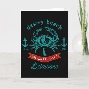 Dewey Beach Delaware Crab Fishing Vacation Souveni Card