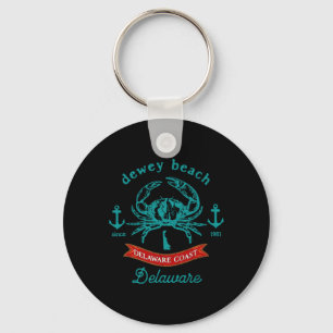 Dewey Beach Delaware Crab Fishing Vacation Souveni Key Ring