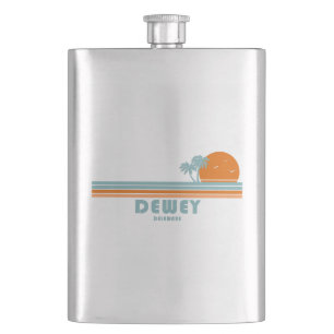 Dewey Beach Delaware Sun Palm Trees Hip Flask