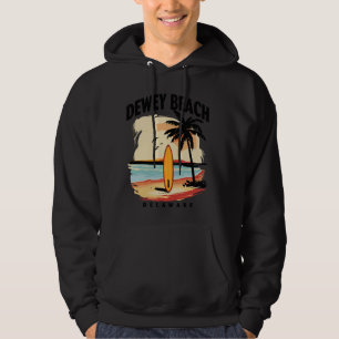Dewey Beach Delaware Surfboard Surfing Men Women Hoodie