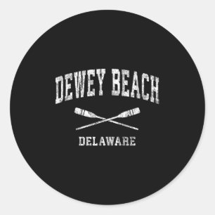 Dewey Beach Delaware Vintage Nautical Paddles Spor Classic Round Sticker