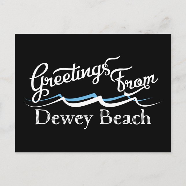 Dewey Beach Water Waves Postcard (Front)