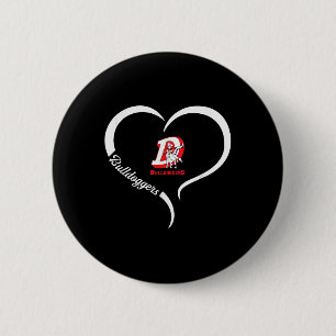 Dewey Bulldoggers Logo Half Heart Slogan Hs 6 Cm Round Badge