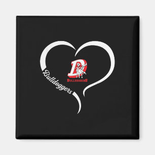 Dewey Bulldoggers Logo Half Heart Slogan Hs Magnet