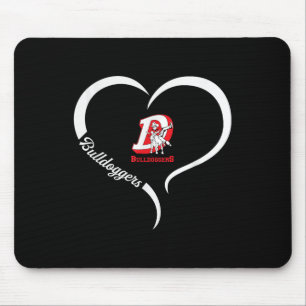 Dewey Bulldoggers Logo Half Heart Slogan Hs Mouse Pad