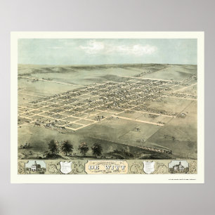 DeWitt, IA Panoramic Map - 1868 Poster