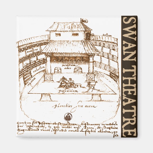 DeWitt's Swan Theatre Sketch Magnet (Front)