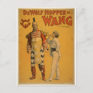 DeWolf Hopper in 'Wang' Vintage Theatre Postcard