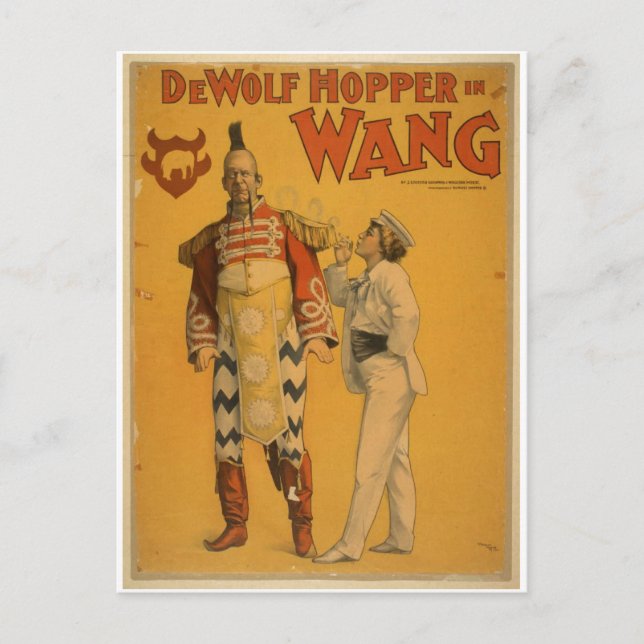 DeWolf Hopper in 'Wang' Vintage Theatre Postcard (Front)