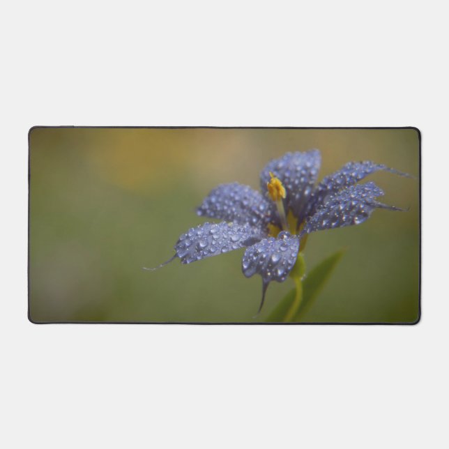 Dewy Blue-Eyed Desk Mat (Front)