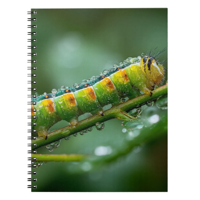 Dewy Caterpillar Green Notebook (Front)