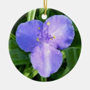 Dewy Trillium Spring Wildflower Ceramic Tree Decoration