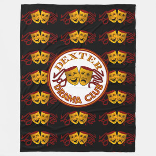 Dexter Drama Large Fleece  Black w/ tragedy masks Blanket