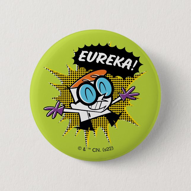 Dexter "Eureka!" Halftone Callout Graphic 6 Cm Round Badge (Front)