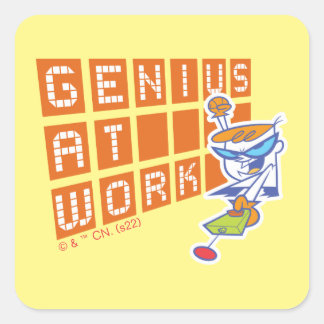 Dexter "Genius At Work" Square Sticker