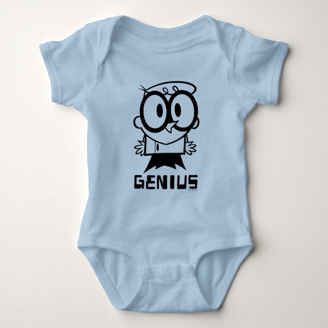 Dexter "Genius" Outline Graphic Baby Bodysuit (Front)