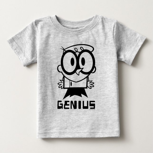 Dexter "Genius" Outline Graphic Baby T-Shirt (Front)