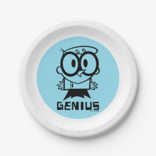 Dexter "Genius" Outline Graphic Paper Plate