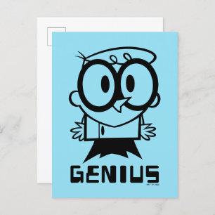 Dexter "Genius" Outline Graphic Postcard
