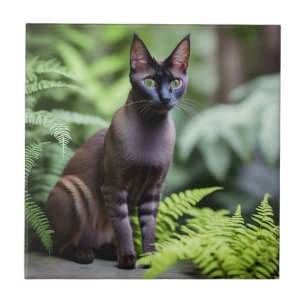 Dexter The Black Siamese Cat, Ceramic Tile