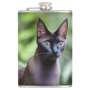 Dexter The Black Siamese Cat, Hip Flask