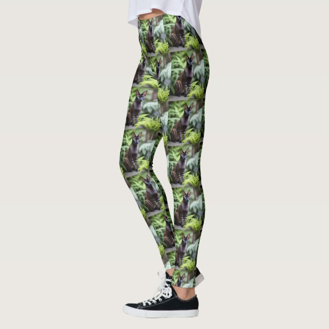 Dexter The Black Siamese Cat,  Ladies Leggings (Left)