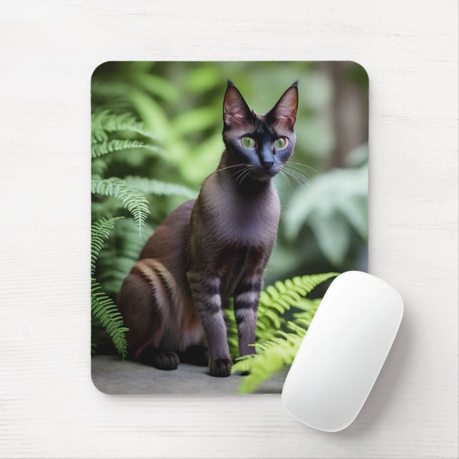 Dexter The Black Siamese Cat,  Mousepad (With Mouse)