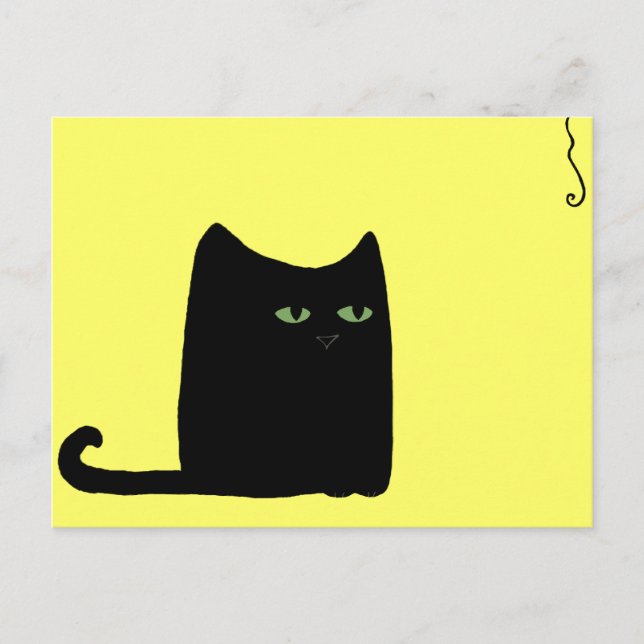 Dexter the Fat Black Cat Postcard (customisable) (Front)