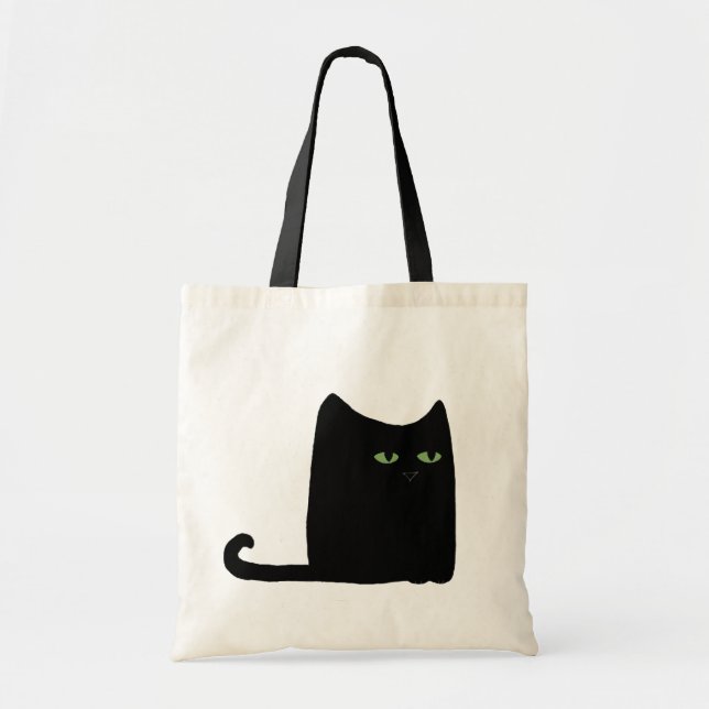 Dexter the Fat Black Cat Tote (customisable) (Front)