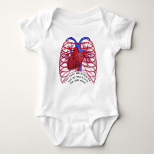 Dextrocardia pun baby bodysuit