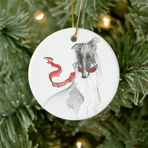 Dezzoi Scott Russian Red Borzoi Christmas Ornament