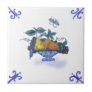 DFB04 Delft Fruit Basket Design Ceramic Tile