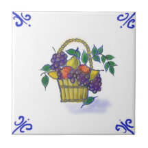 DFB11 Delft Fruit Basket Design Ceramic Tile